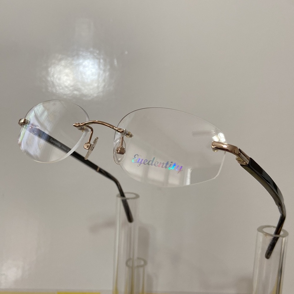 3pc Rimless Buffalo Horn eyeglasses - Oval